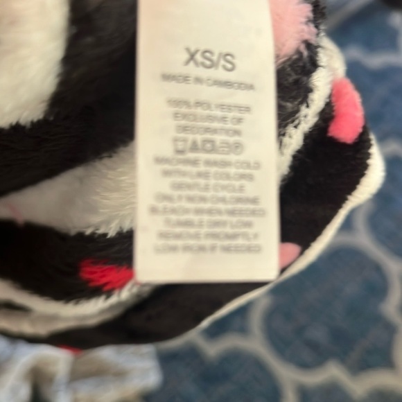 NWT Kate Spade Stripe black white Polka Dot Robe chenille plush size Xs/small - Picture 10 of 10
